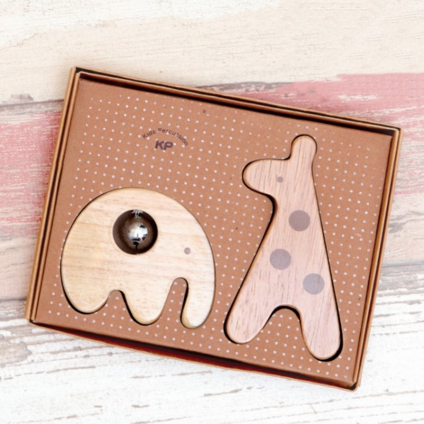 Kids percussion アニマルセット【自然素材知育楽器】