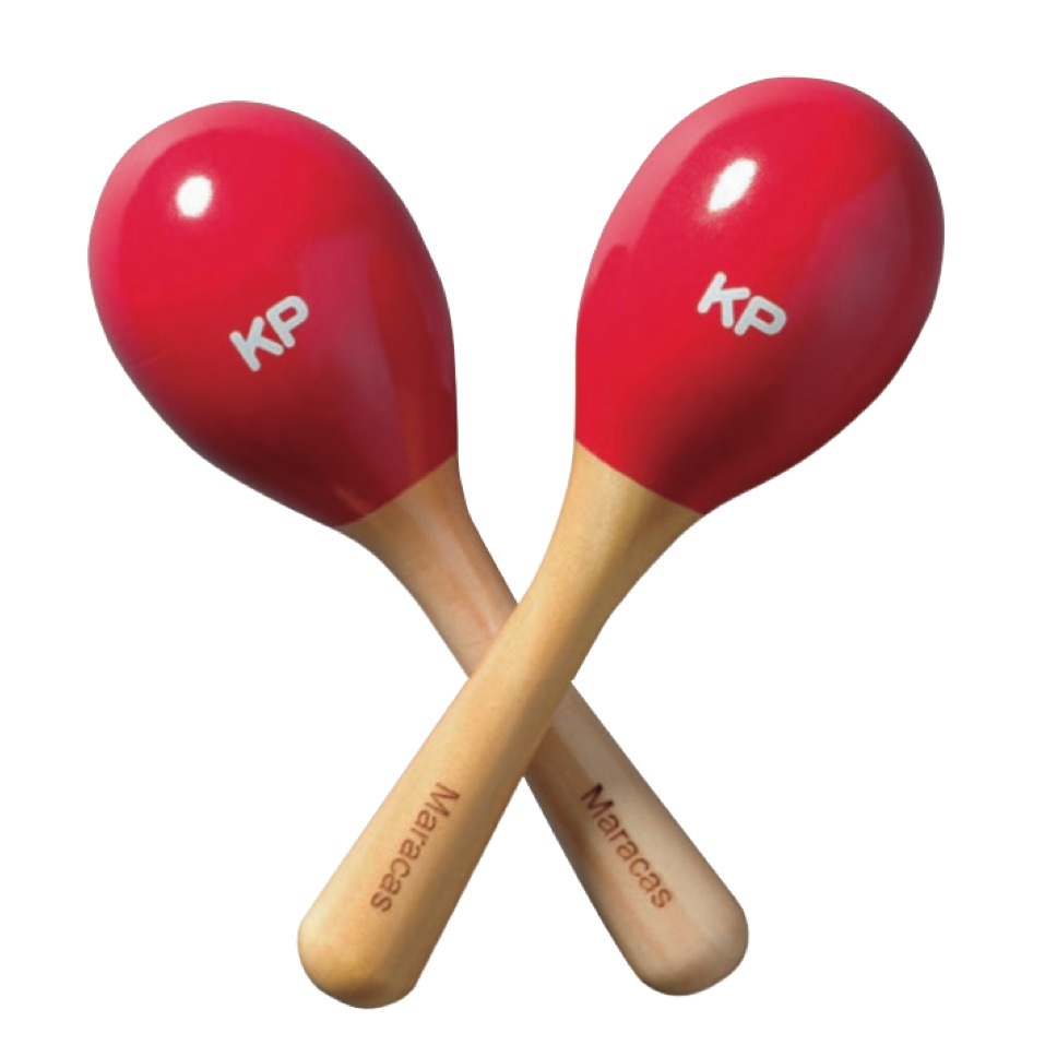 【在庫限り旧価格】Kids percussion ミニマラカス 2個組(色：ブルー・レッド)【自然素材知育楽器】