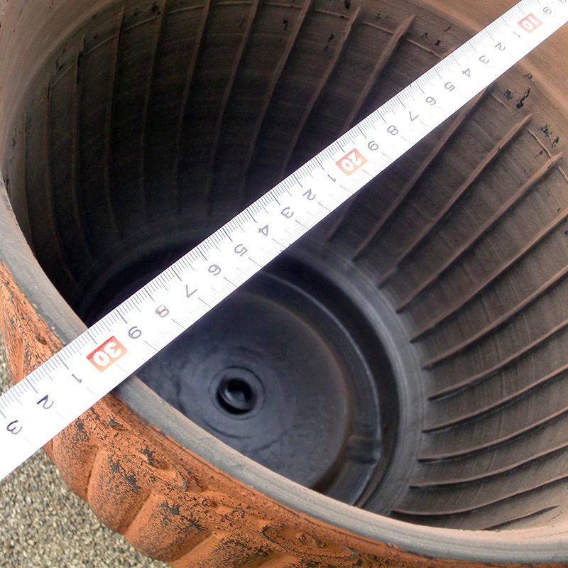 【AR3-30T】【10号】 【底穴有】アンティーク風レジンポットφ31