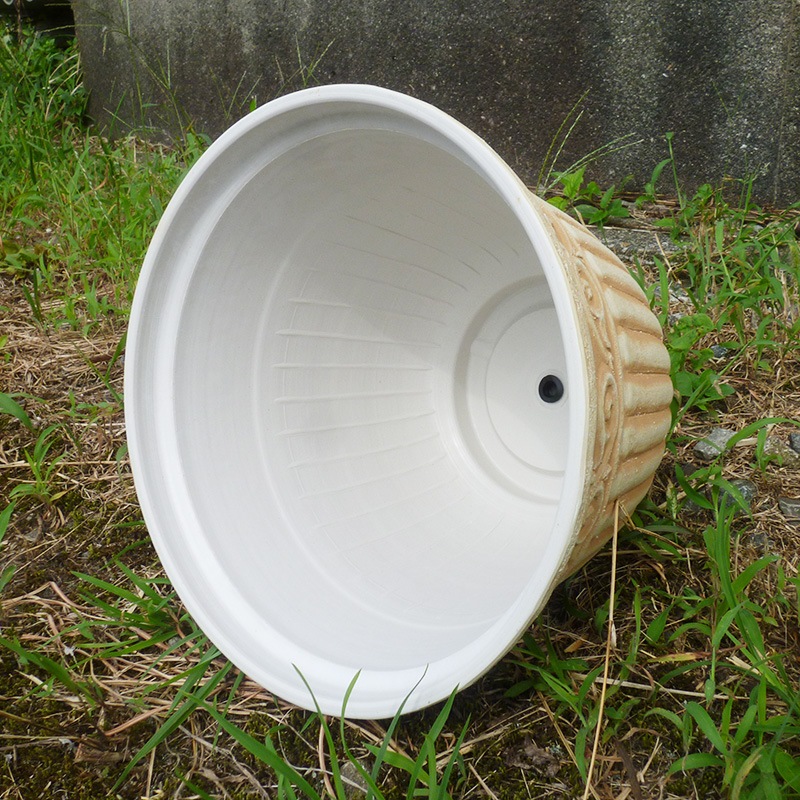 【AR3-30W】 【10号】 【底穴有】アンティーク風レジンポットφ31