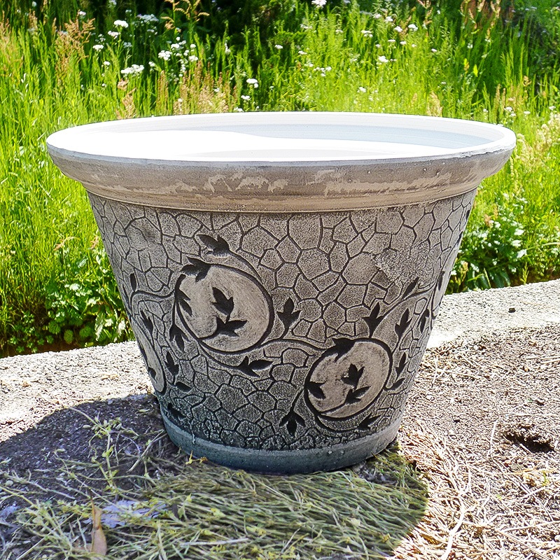 【AR3-32W】 【10号】 【ビオトープ・金魚鉢】 和モダン風ポットφ30