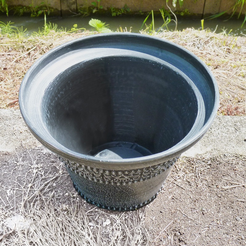 【AR3-40B】【10号】 【底穴有】アンティークレトロ調ポットφ30