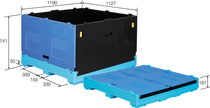 ソウメイ レッド 箱 3つセット 三甲 ボックスパレット プラモジュールX ブルー／ブラック 重量