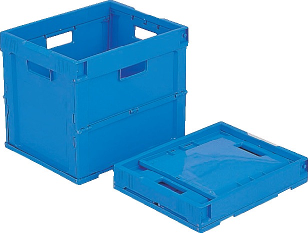 三甲 折りたたみコンテナ オリコンP32B ブルー 容量30.6L 上枠長辺・短