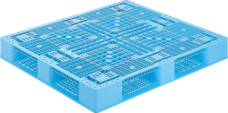三甲 プラスチックパレット D4-1113-2 ライトブルー 重量19.7kg 材質PP