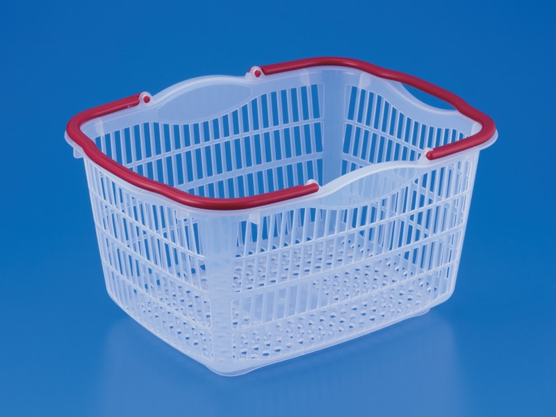 三甲 サンショップカーゴ10L 透明／レッド 容量10.3L 買い物カゴ