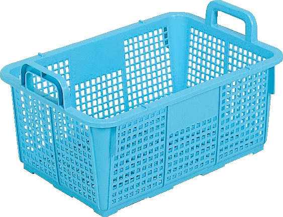 三甲 北海篭(角型) ライトブルー 容量22.6L 取っ手有 90°回転クロス