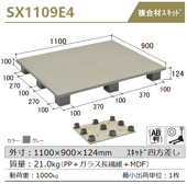 ���ܥץ�ѥ�å�(NPC)���ץ饹���å��ѥ�åȡ������åɻ�����������SX1109E4������21kg�����졼�����(PP+���饹Ĺ����+MDF)��ư�ٽ�1000kg