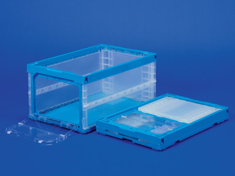 6個セットオリコン透明プラスチック収納ボックス 中型 フタ付きコンテナ折りたたみ 6個セットオリコン透明プラスチック収納ボックス 中型 フタ付き