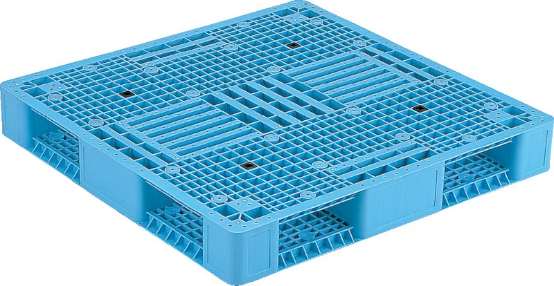 三甲 プラスチックパレット R4-1111-2 ライトブルー 重量23.5kg