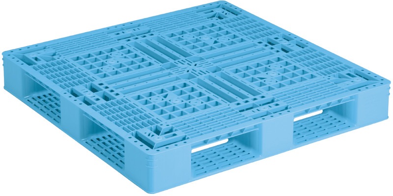 三甲 プラスチックパレット D4-1111-15 ライトブルー 重量15.5kg 