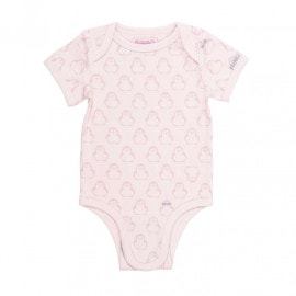 BiNKi 半袖ロンパース オーガニックコットン100% ビンキペンギン柄 ピンク オランダ発のダッチデザインShort sleeve romper M/L/XL