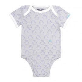 BiNKi 半袖ロンパース オーガニックコットン100% ビンキペンギン柄 グレー オランダ発のダッチデザイン Short sleeve romper M/L/XL