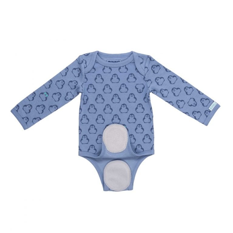 BiNKi 前開き 長袖ロンパース オーガニックコットン100% ライラックグレー オランダ発のダッチデザイン Kimono romper lilac grey