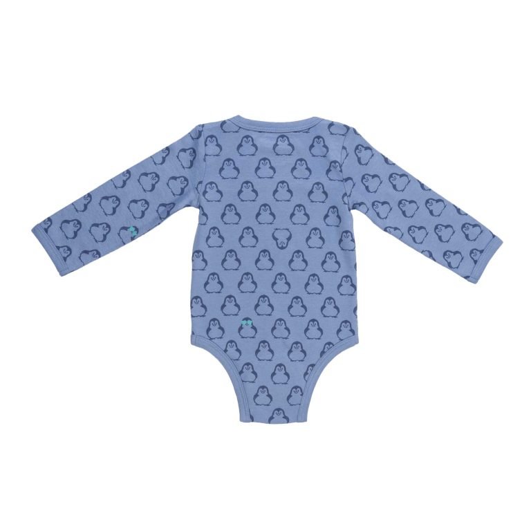 BiNKi 前開き 長袖ロンパース オーガニックコットン100% ライラックグレー オランダ発のダッチデザイン Kimono romper lilac grey