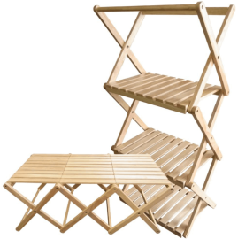 Landfield 2WAY 折りたたみ式ラックテーブル LF-FRT010-NW アウトドア 室内 折り畳み式 テーブル