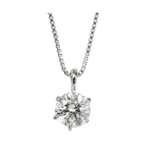 ダイヤモンドペンダント/ネックレス プラチナ Pt900 0.5ct ダイヤネックレス 一粒 6本爪 Hカラー SI2クラス Good 0.5カラット 鑑定書付き(卸商品)