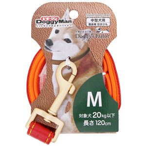 （まとめ） Doggy's Tailor ドッグリード M レザースタイル レッド 【×2セット】 （犬用品／リード）NK005
