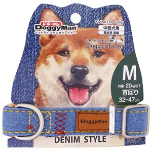 (まとめ) Doggy's Tailor ドッグカラー M デニムスタイル ブルー 【×2セット】 (犬用品/首輪)NK005