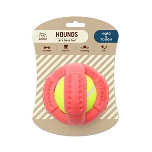 （まとめ）ハウンズ クロスボール レッド【×3セット】 (犬用玩具)(卸商品)