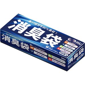 【3個セット】 ハウスホールドジャパン 臭い対策用ポリ袋 消臭袋 M 100枚入 AS05NK005
