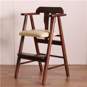 ベビーチェア/子供椅子 【ダークブラウン】 44×44×72(47)cm 木製 肘付き 完成品 〔ダイニング プレゼント〕(卸商品)