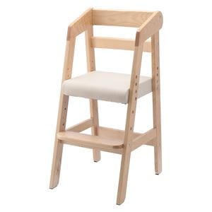 ベビーチェア 子供椅子 幅35×奥行41×高さ74.5cm ナチュラル 木製 合皮 高さ調整可 プレゼント ギフト 贈り物 子ども 誕生日(卸商品)