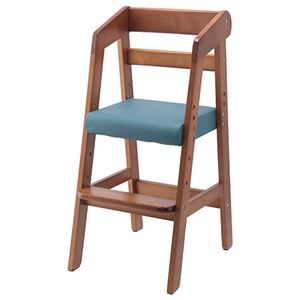 ベビーチェア 子供椅子 幅350×奥行410×高さ745mm ミディアムブラウン 木製 合皮 合成皮革 組立品 プレゼント(卸商品)