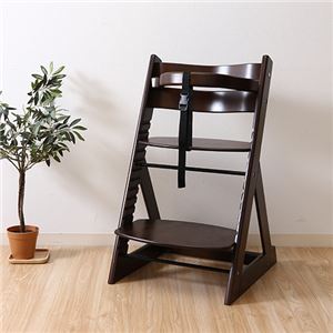 ベビーチェア 子供椅子 幅450×奥行505×高さ78mm ブラウン 落下防止ベルト付 グローアップチェア 組立品 プレゼントNK005