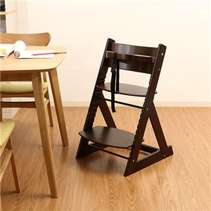 ベビーチェア 子供椅子 幅450×奥行505×高さ78mm ブラウン 落下防止ベルト付 グローアップチェア 組立品 プレゼントNK005