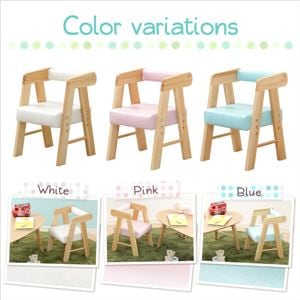 ロータイプ キッズチェア/子供椅子 【ブルー】 幅30cm 木製 軽量 コンパクトサイズ 座面高さ調節可(卸商品)