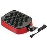 電気 たこ焼き器/調理家電 【310×235×85mm】 日本製 温度調節機能付き アルミ 『ツーツーにこにこたこやきちゃん早焼き』(卸商品)