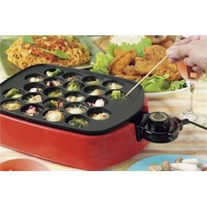 電気 たこ焼き器/調理家電 【310×235×85mm】 日本製 温度調節機能付き アルミ 『ツーツーにこにこたこやきちゃん早焼き』(卸商品)