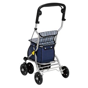 シルバーカー/手押し車 【ミドルタイプ】 本体幅43cm 手元ブレーキ 幸和製作所 『ルミド』 チェックブラック 〔介護用品〕(卸商品)