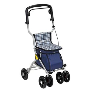 シルバーカー/手押し車 【ミドルタイプ】 本体幅43cm 手元ブレーキ 幸和製作所 『ルミド』 チェックブラック 〔介護用品〕(卸商品)