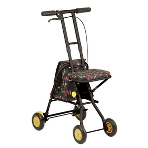 シルバーカー/手押し車 【コンパクトタイプ】 軽量 幸和製作所 『プチカ』 フラワーブラック 〔介護用品 福祉用品〕(卸商品)