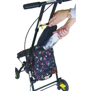 シルバーカー/手押し車 【コンパクトタイプ】 軽量 幸和製作所 『プチカ』 フラワーブラック 〔介護用品 福祉用品〕(卸商品)