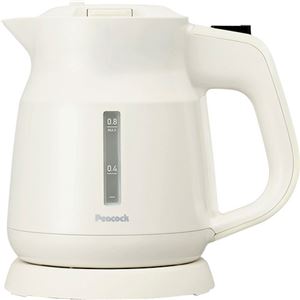 ピーコック 電気ケトル0.8L ホワイト 15×21.4×20.7cm C6119566NK005