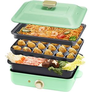 シン三海 ホットプレート A4サイズ グリーン solemood-g107-gr(卸商品)