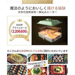 シン三海 ホットプレート A4サイズ グリーン solemood-g107-gr(卸商品)