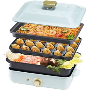 シン三海 ホットプレート A4サイズ ブルー solemood-g107-bl(卸商品)