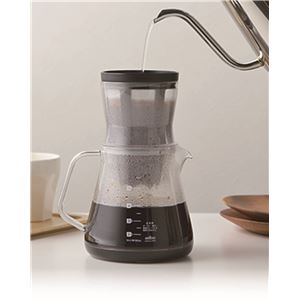 コーヒーサーバー ストロン 750 【850ml 2Wayドリッパーセット ブラック】 日本製 透明 〔キッチン 台所 店舗 飲食店 カフェ〕(卸商品)