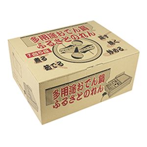 多用途 おでん鍋/調理家電 【約290×387×138mm】 日本製 ステンレス 焼杉風木枠付き 『ふるさとのれん』 〔キッチン 台所〕(卸商品)