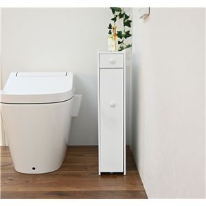 トイレラック トイレ収納 約幅14cm スリム ホワイト トイレットペーパー収納 すき間収納 コンパクト 御手洗い お手洗い(卸商品)