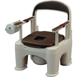 パナソニック エイジフリーポータブルトイレ 座楽 ラフィーネ プラスチック便座 モカブラウン PN-L30200B 1台(卸商品)