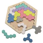 (まとめ) イクモク木製知育パズル 六角形 【×2セット】NK005
