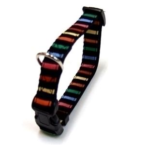 岡野製作所 ストライプカラー #20 マルチブラック【ペット用品】【首輪】(卸商品)