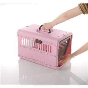 キャンピングキャリー折りたたみ S ライトピンク【ペット用品】(卸商品)