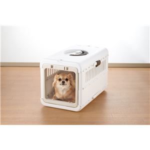 キャンピングキャリー折りたたみ S アイボリー【ペット用品】(卸商品)