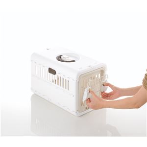 キャンピングキャリー折りたたみ S アイボリー【ペット用品】(卸商品)